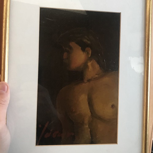 Painting study of Iason used, oil on cardboard