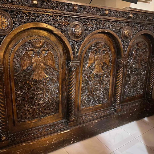 Religious wood carving used 19th century, Byzantine inspiration, Attica