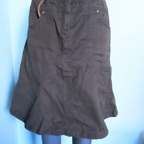 Esprit brown denim skirt like new, sizes M/L, asymmetrical summer style