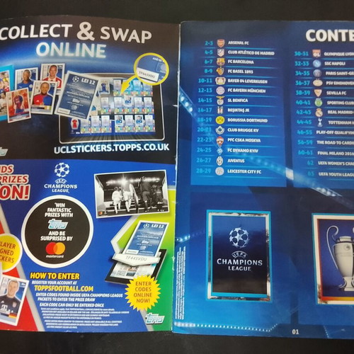 Topps UEFA Champions League Season 2016/17 used with 64 missing stickers