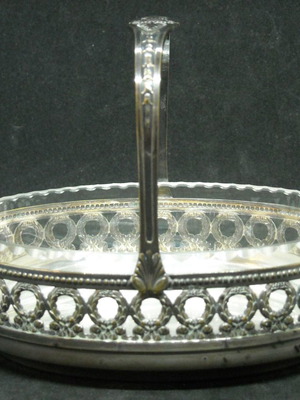 Silver-plated small sugar bowl used with Victorian era glass