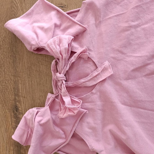 Pink dress with bow on back two in a castle 12-18 months like new