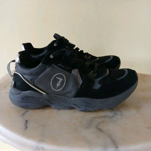 Trussardi women's sneakers size 41 like new, black and silver