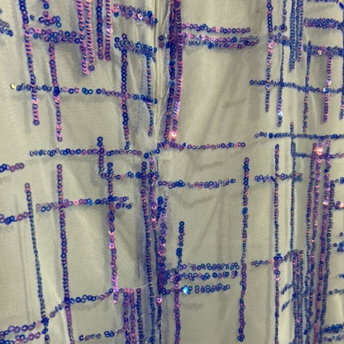 Women's dress with straps like new with blue-purple sequins