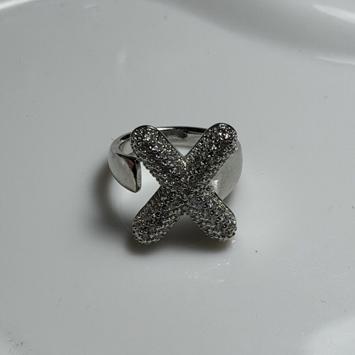 Monogram ring like new, silver