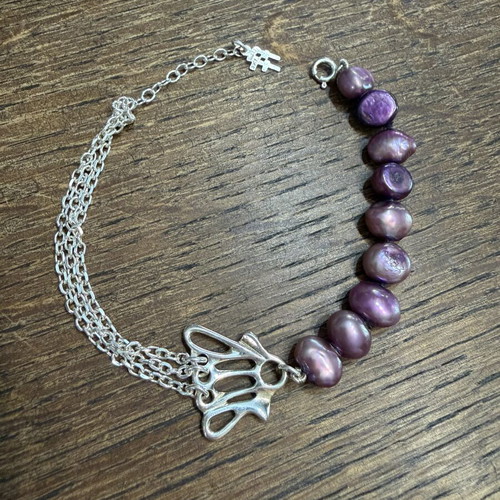 Folli Follie Silver 925 Bracelet with Amethyst stones new