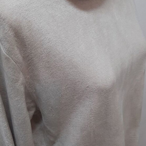 Beige women's polo with wide collar, like new, size XL