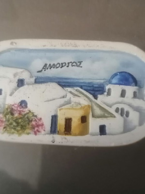 Souvenir from Amorgos new, clay with magnet