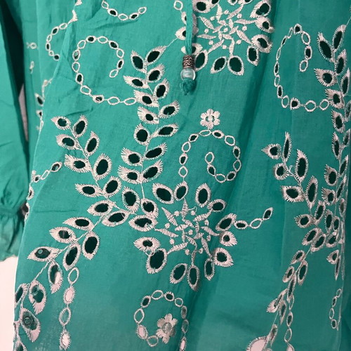 Julia Bergovich blouse airy summer like new, green turquoise size S