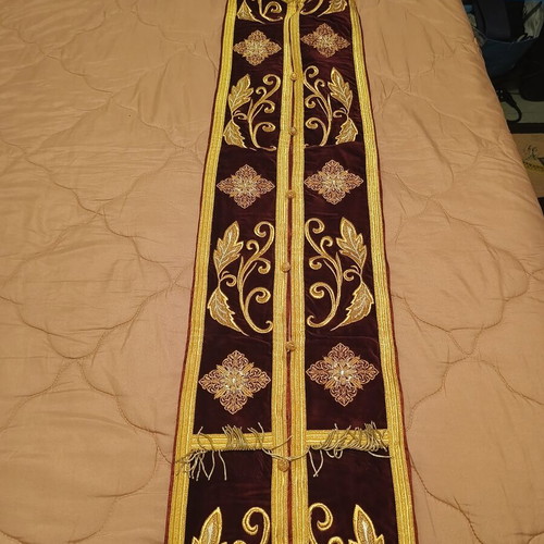 Handmade Gold-Embroidered Luxury Liturgical Vestment Set like new