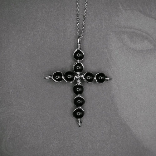 Gothic cross necklace handmade new stainless steel