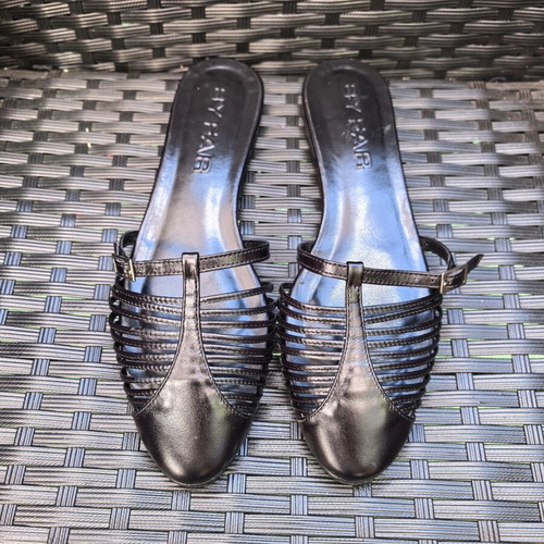 By Far black leather mules size 38