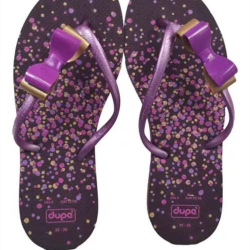 Dupe flip-flops like new size 33-34 purple