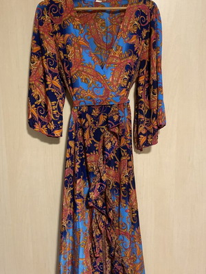 Celestino long colorful dress new, airy with belt