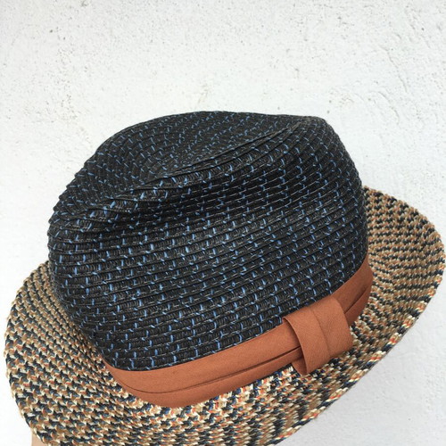 Summer fedora hat paper new, one size, blue and colorful