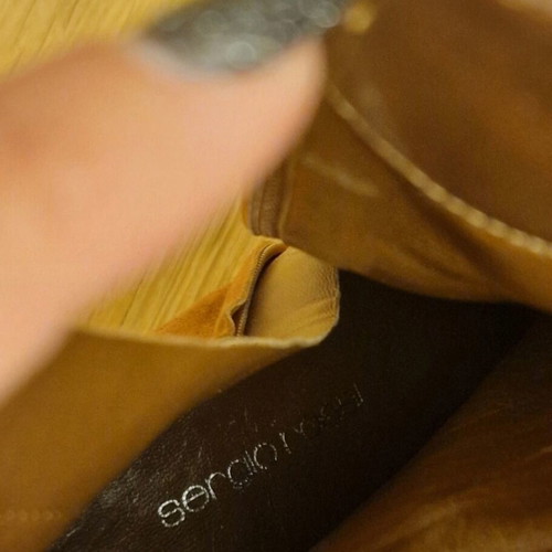 Sergio Rossi suede ankle boots, tan, size 38.5