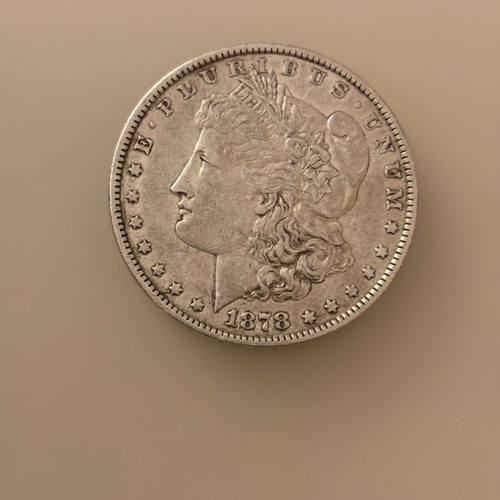 One dollar - Silver Morgan Dollar 1878 like new, rare American silver coin