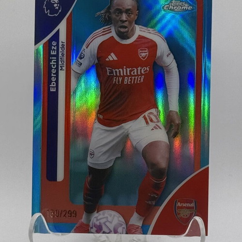 Eberechi Eze Numbered /299 Topps Chrome Premier League 26 Arsenal Card like new