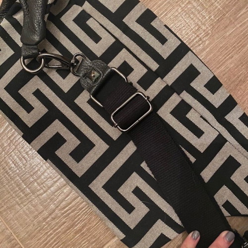 Canvas crossbody bag gray and black new