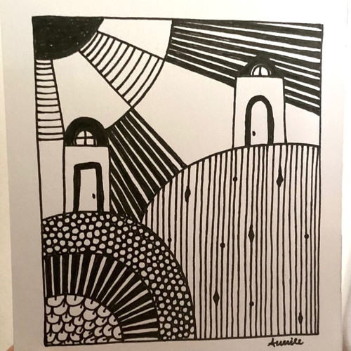 House mini hand-drawn sketch on Bristol paper new