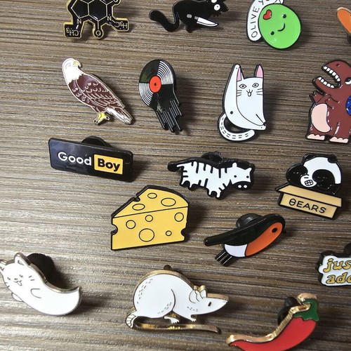 Pins with various colorful designs