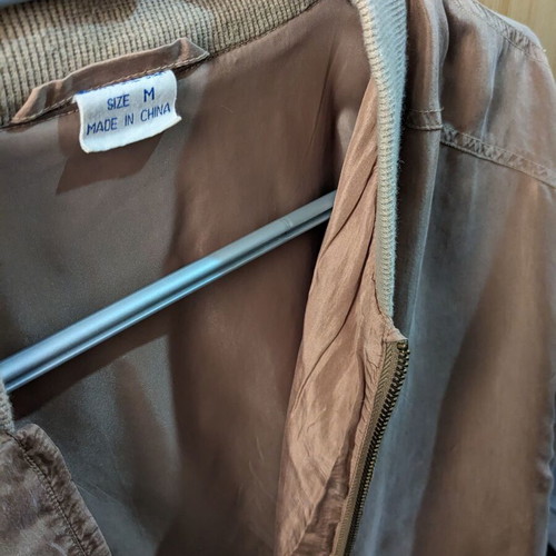 Vintage silk jacket M size beige like new
