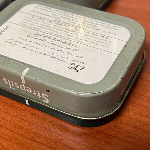 Strepsils metal boxes used, set of 3 pieces