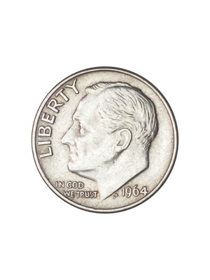 Roosevelt Silver Dime 1964 used