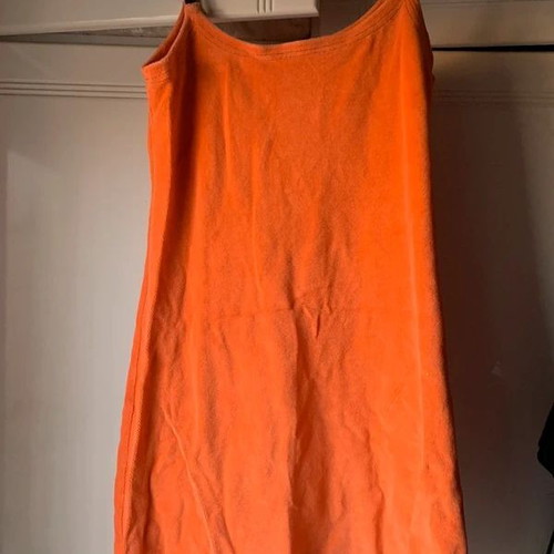 Orange terry beach dress Palm size Small like new