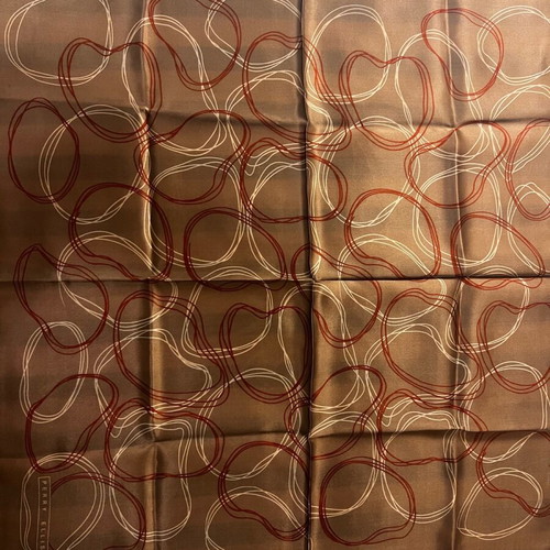 Silk scarf new, beige and blue