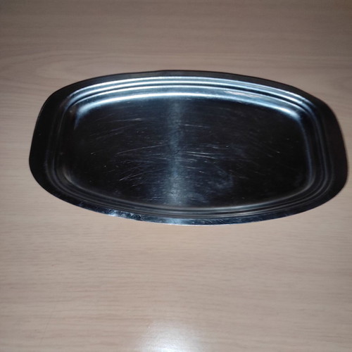 Inox serving platter used 23 x 13 cm