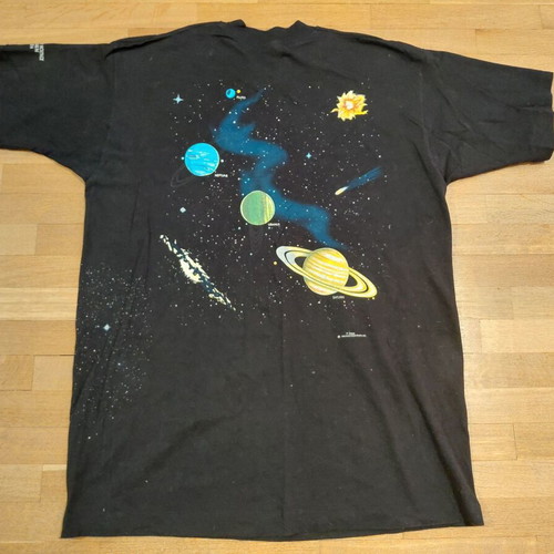 Vintage Solar System Planets Shirt Fruit of the Loom XL like new, black