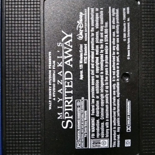 Spirited Away VHS used, English language, subtitles