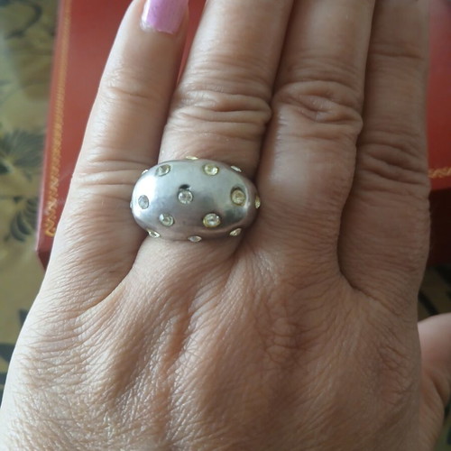 Silver 925 ring with zirconia, size 57 used
