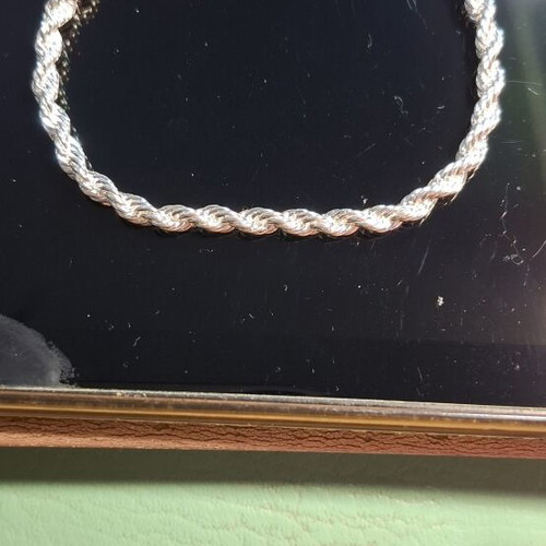 Silver 925 bracelet with twisted rope design and lobster clasp, new