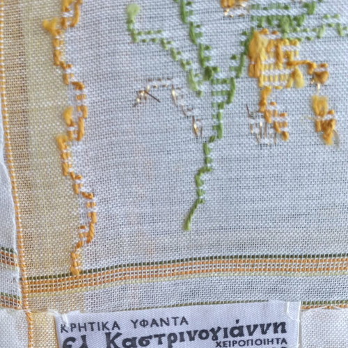 Vintage tablecloth from Crete handmade