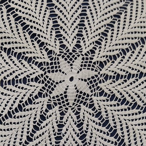 Handmade crocheted round tablecloth like new, white 56x56 cm