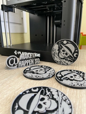 One Piece 3D Printed Coasters new, PLA material