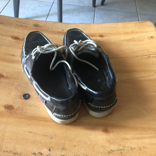Sebago Docksteps boat shoes used, black and white, size 41