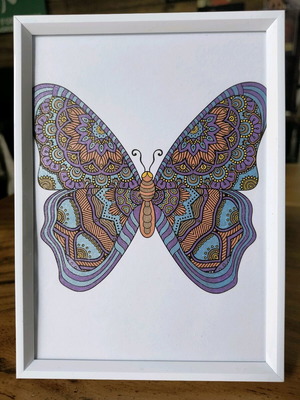 Hand-colored frame new, size 13×18, ideal for kids' room