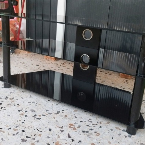 Optibase glass TV stand