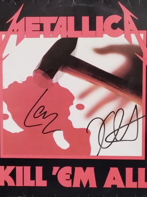 Metallica Kill 'Em All LP μεταχειρισμένο, επανέκδοση 1989 με υπογραφές