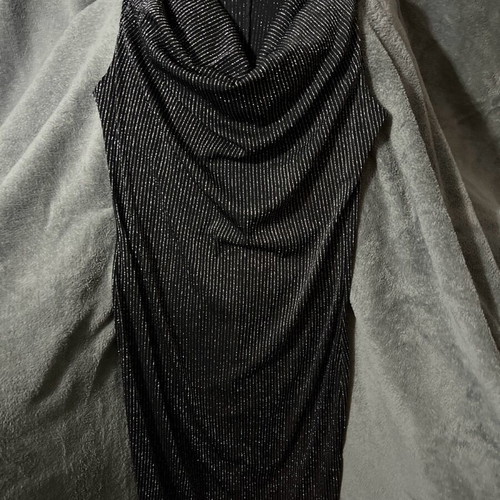Fitted silver dress like new with silver thread