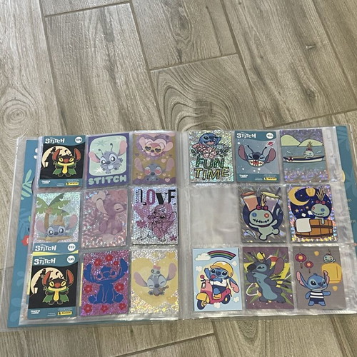 Stitch Panini album like new with 78 cards and 2 collectibles