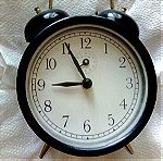  Vintage, κουρδιστό, μαύρο ρολόι ξυπνητήρι