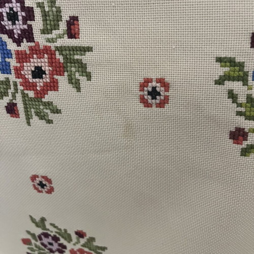 Handmade tablecloth used, 73x78 cm