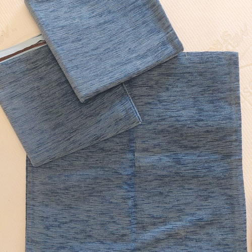 Set of 3 blue chenille sofa pillows like new