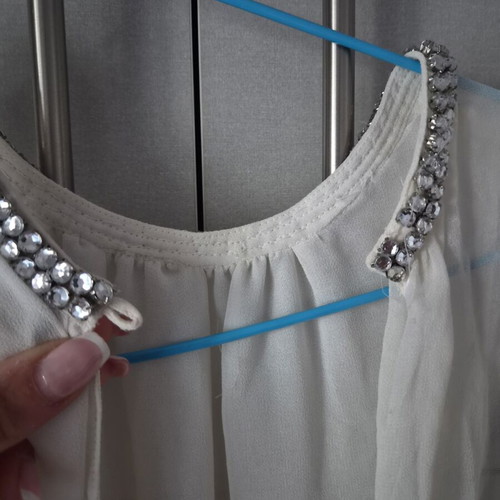 Zara blouse used, semi-transparent double fabric, size M, white