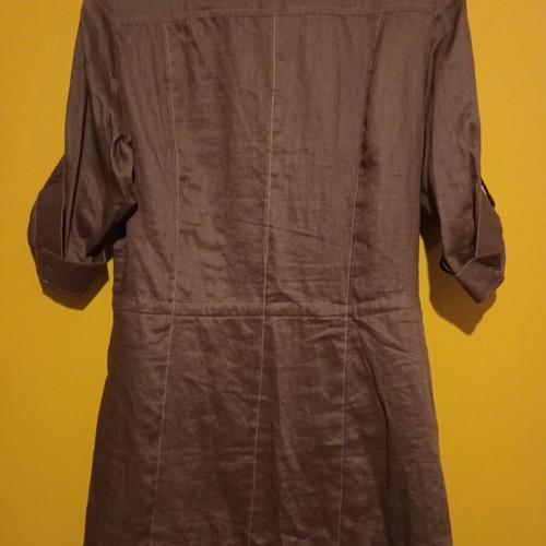 Apanage long sleeve shirt XL UK 14, new, 100% ramie, dark brown