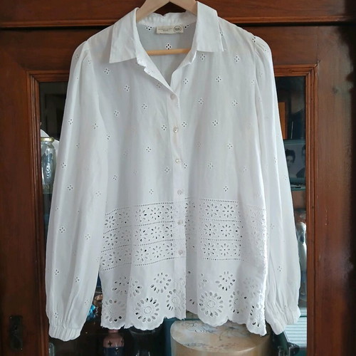 BSB Kippur Lace Shirt New Size M White